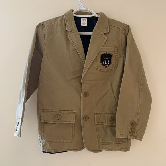 Boys Gymboree Khaki Tan Button Blazer Preppy Large - Picture 3 of 4